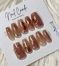 Load image into Gallery viewer, Semi-Handmade Medium Nude Butterfly Nails
