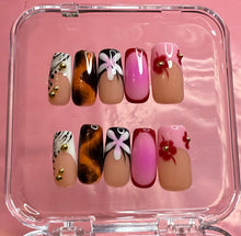 Load image into Gallery viewer, Handmade Pink French Tortie Accent Nails
