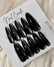 Load image into Gallery viewer, Semi-Handmade Long Smoke Gray Cateye Nails
