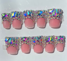 Load image into Gallery viewer, Handmade Crystal French Duck Nails
