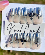 Load image into Gallery viewer, Handmade Silver Chrome French Nails
