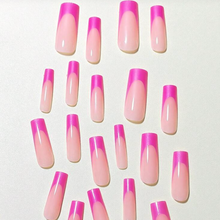 Load image into Gallery viewer, Baddie | Hot Pink Tapered Square French Nails
