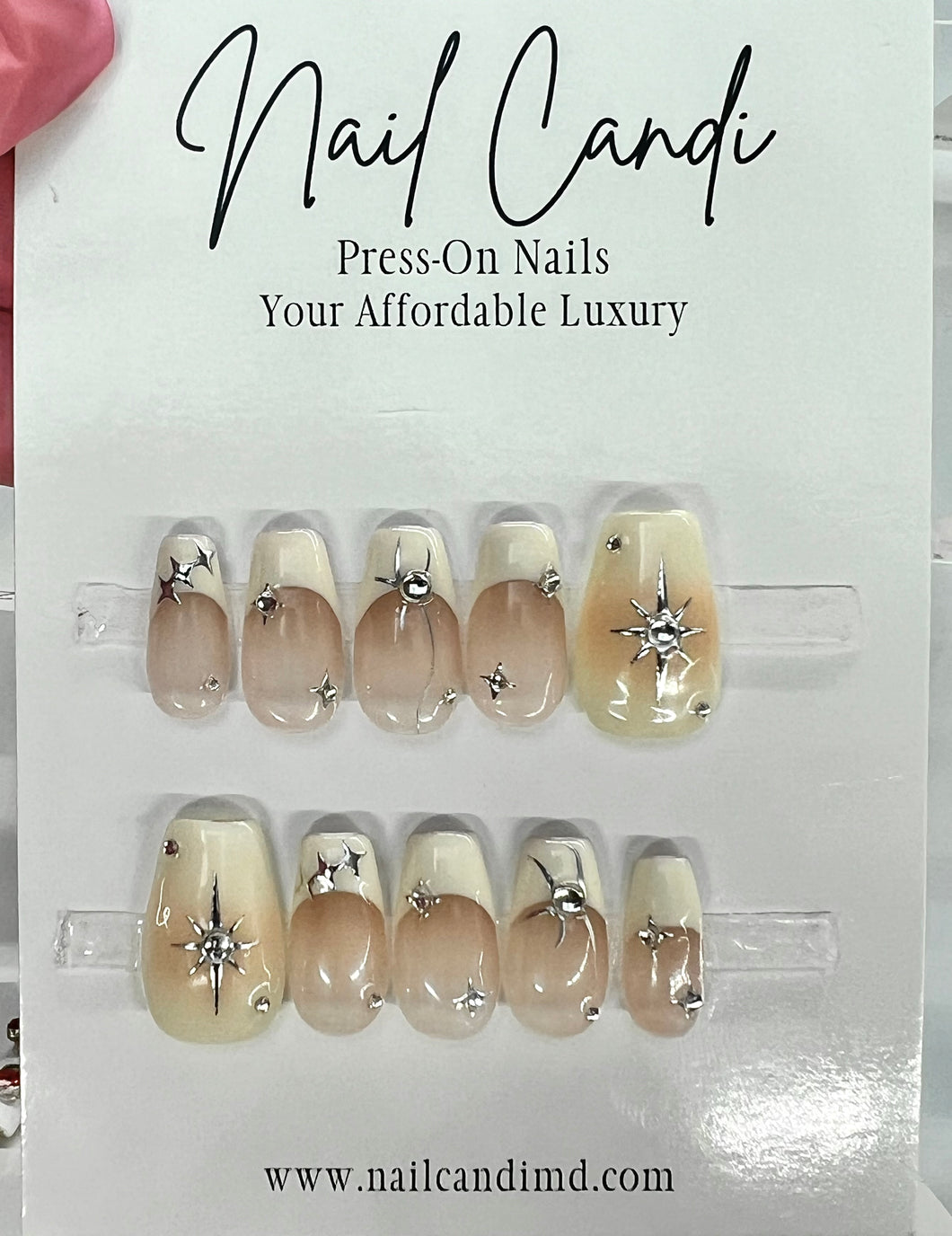 Handmade Medium Cream French Nails