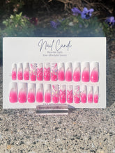 Load image into Gallery viewer, Dream | Long Deep Pink White French Nails
