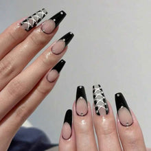 Load image into Gallery viewer, Corset | Gothic Black Corset Nails
