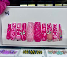 Load image into Gallery viewer, Handmade 1013| 2XL Pink Sugar Barb*e Nails
