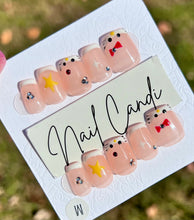 Load image into Gallery viewer, Handmade Short French Hello Kitty Inspired Nails
