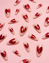 Load image into Gallery viewer, Love Me | Medium Almond Holographic Heart Nails
