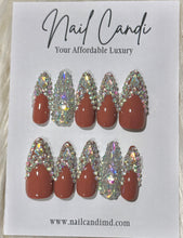 Load image into Gallery viewer, Handmade Almond Crystal Embellished Nails
