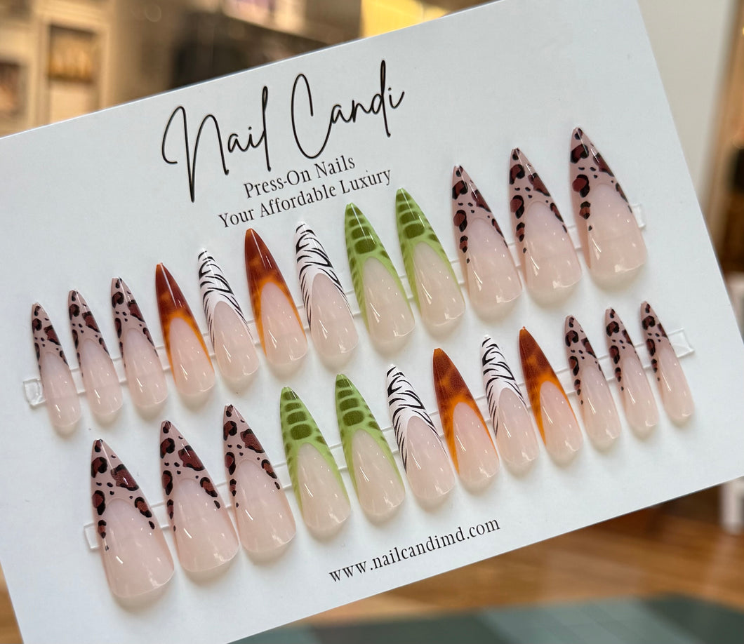 Animalz | Long Stiletto Animal Print Nails