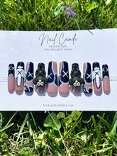 Load image into Gallery viewer, Handmade 2XL Square Black &amp; White Designer Inspired Nails
