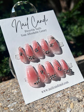 Load image into Gallery viewer, Handmade Rose Pink Crystal Nails
