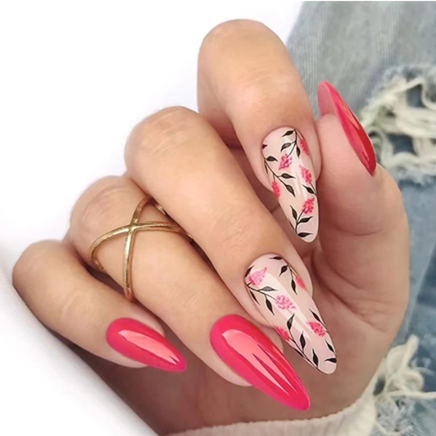 Eden | Pink Almond Flower Nails