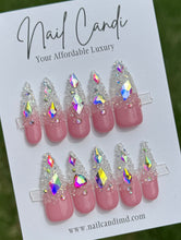 Load image into Gallery viewer, Handmade Long Stiletto Pixie Crystal Nails
