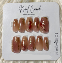 Load image into Gallery viewer, Semi-Handmade Medium Nude Butterfly Nails
