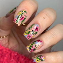 Load image into Gallery viewer, Faith | Medium Square Floral Nails
