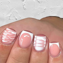Load image into Gallery viewer, Finesse | Short Square White French Nails
