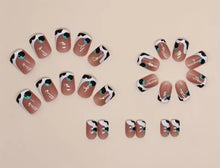 Load image into Gallery viewer, Splash | Short Square Cow Print Abstract Nails
