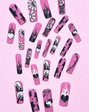 Load image into Gallery viewer, Lava Lava | XL Matte Pink Black Lava Lamp Nails
