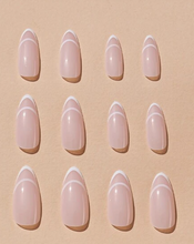 Load image into Gallery viewer, Grandeur | White Negative French Almond Nails
