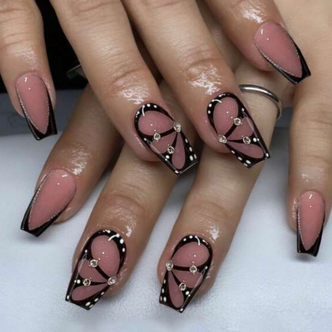 Monarch | Black Butterfly Accent Nails