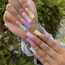 Load image into Gallery viewer, Pastel Flames | Pastel Color Flame Nails
