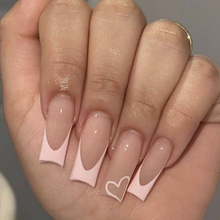 Load image into Gallery viewer, Pink Eve | XL Light Pink Tapered Square Heart Nails
