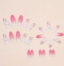 Load image into Gallery viewer, Priscilla | Medium Pink Flower Nails
