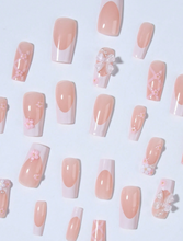 Load image into Gallery viewer, Private Dancer | Medium/Long French Pink Bow Nails
