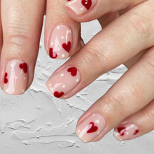 Load image into Gallery viewer, Riyah | Short Square Red Heart Nails
