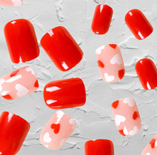 Load image into Gallery viewer, Romeo | Short Red Heart Accent Nails
