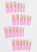 Load image into Gallery viewer, Royal Blush | 2XL Square Well Cut Pink French Nails

