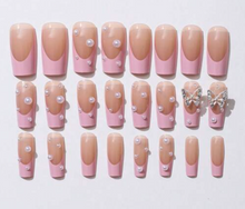 Load image into Gallery viewer, Sasha | Medium Pink French Pearl Nails
