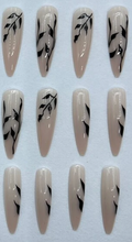 Load image into Gallery viewer, Stiletto Ivy | Long Natural Black Vine Nails
