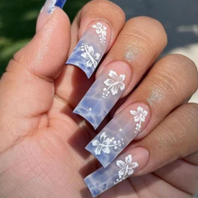 Load image into Gallery viewer, Bali | Extra Long Blue Flower Nails
