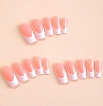 Load image into Gallery viewer, Edgy French | Medium Length French Manicure Nails
