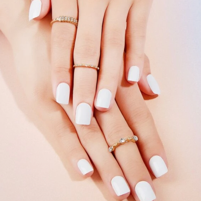 Short Solid White Nails