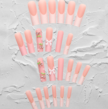 Load image into Gallery viewer, Janelle | 2XL Square Matte Pink Charm Nails
