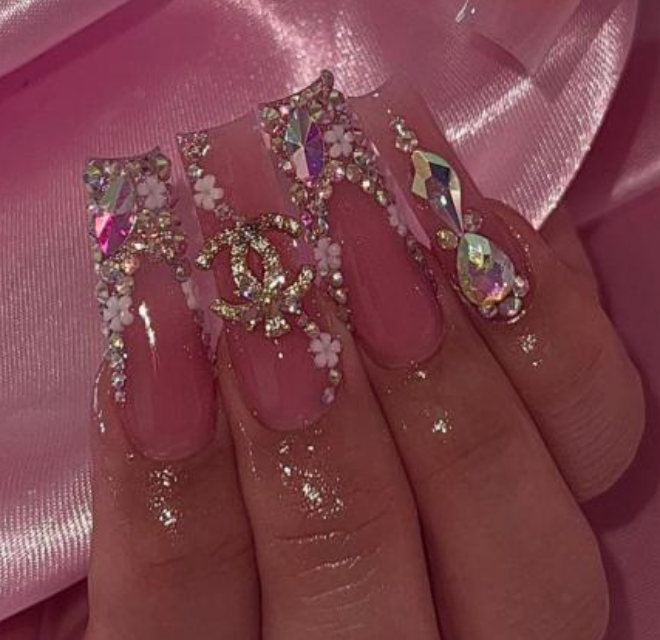 Handmade 1022| XL Pink CC Nails