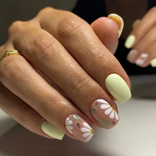 Load image into Gallery viewer, Springtime | Mint Green Flower Nails
