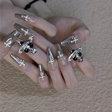 Load image into Gallery viewer, Starship | Long Silver French Cross Nails
