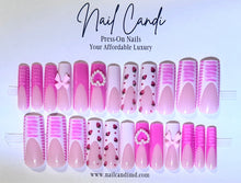 Load image into Gallery viewer, Pink french square nails
