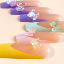 Load image into Gallery viewer, Swarm | Extra Long Pastel French Butterfly Nails
