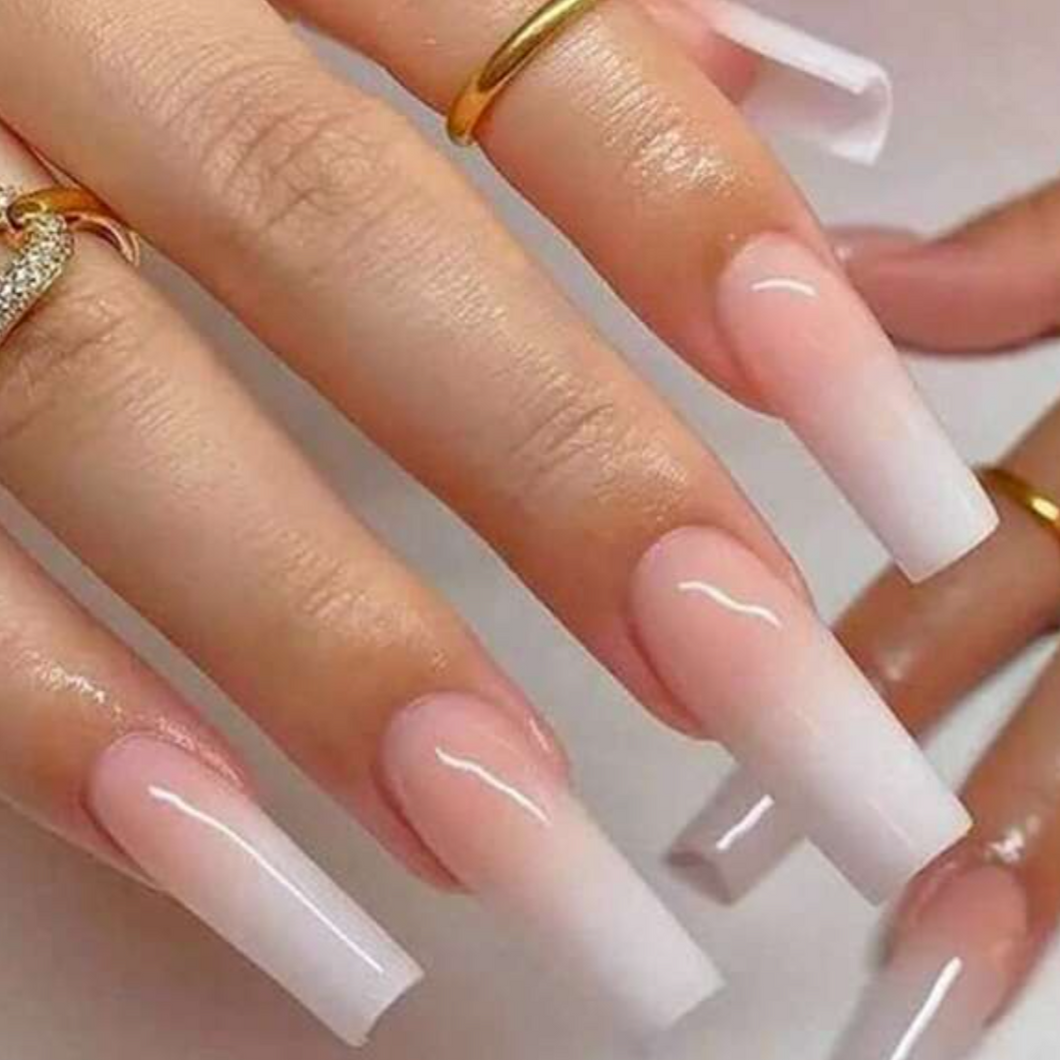 XL French Ombre | Extra Long Square French Nails