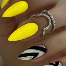 Load image into Gallery viewer, Yellow Jacket | Yellow &amp; Black Nails
