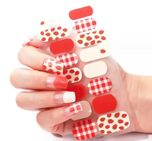 Load image into Gallery viewer, Strawberry Gingham Gel Nails

