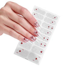 Load image into Gallery viewer, Glitter Hearts Gel Nails
