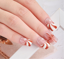 Load image into Gallery viewer, Candy Cane Swirl Gel Nails
