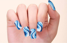 Load image into Gallery viewer, Blue Jazz Gel Nails
