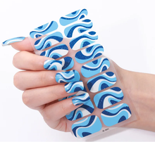 Load image into Gallery viewer, Blue Jazz Gel Nails

